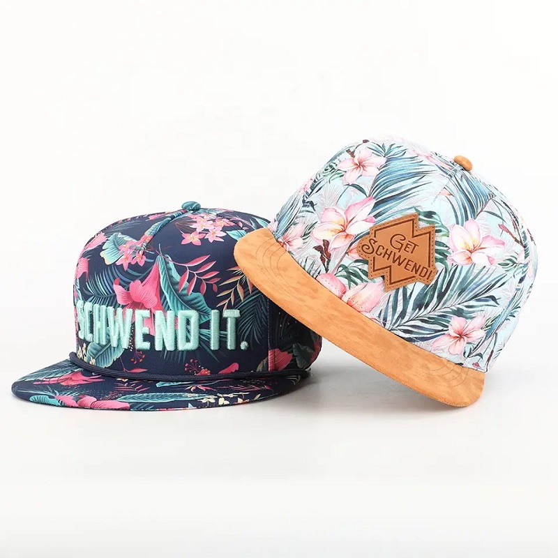 OEM Custom Design logo -ul dvs. de înaltă calitate 5 panouri pline pe toată sublimarea imprimării hip hop gorras snapback cap și pălărie