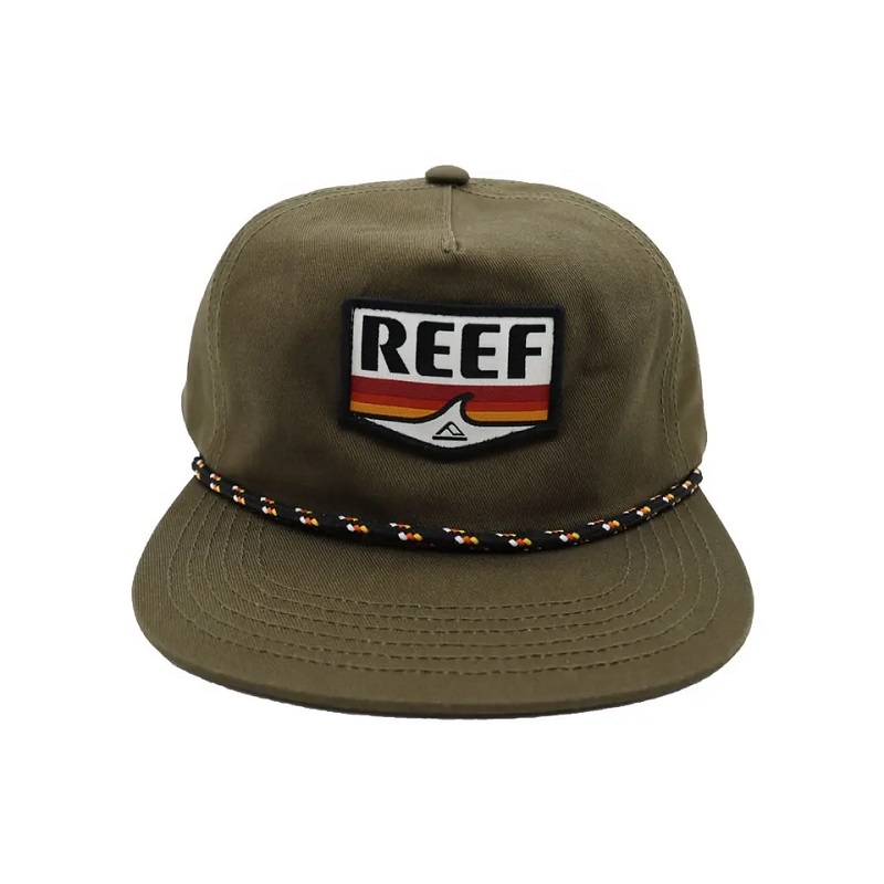Pălării snapbacknestructurate cu frânghie retro 5 panouri țesute etichetă de patch -
