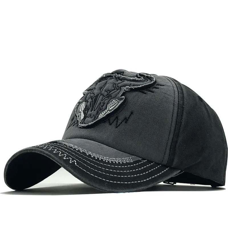 Classic Fashion Men\'s Street a făcut vechea spălare de limbă de rață, cap vacă, cap de culoare patch -uri contrast pălărie de baseball